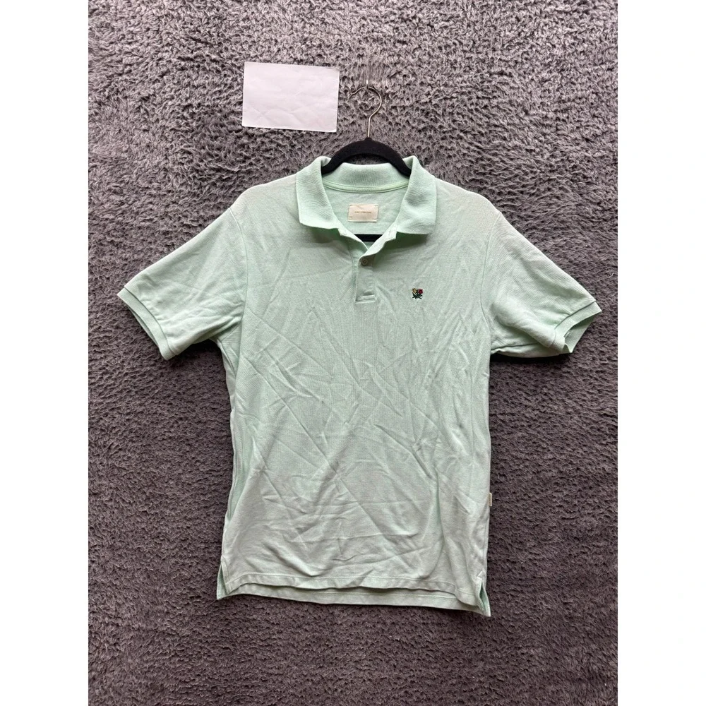 Aime Leon Dore Crest Embroidered Pique Short Sleeve Polo Shirt Green Men Size XS